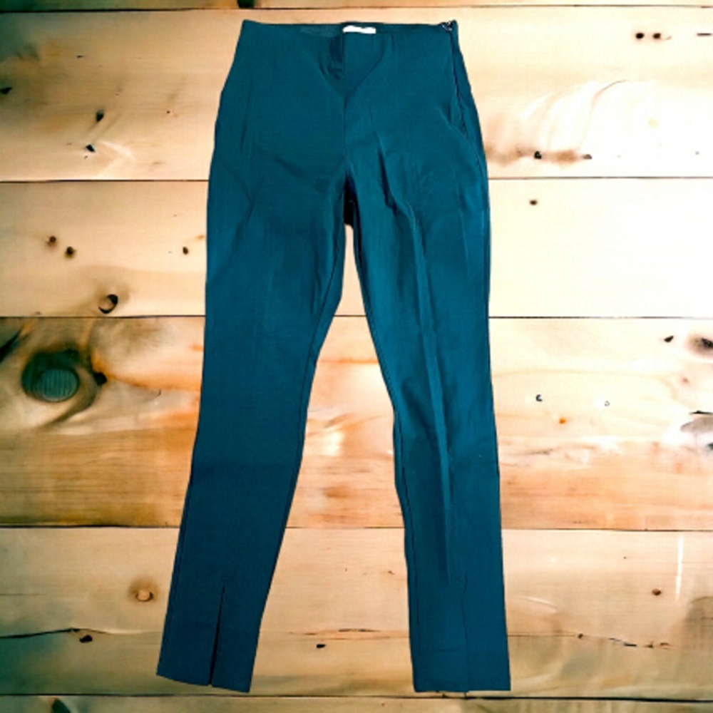 H&m Green Viscose Blend Leggings With Elasticized Waistband Size 8 NWT